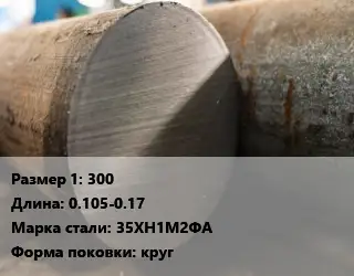 Поковка круглая 300 L=0.105-0.17 Сталь: 35ХН1М2ФА круг